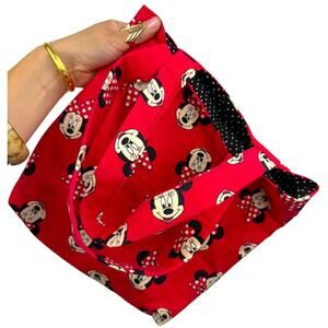 Vintage handmade reversible Minnie Mouse polka dot tote bag